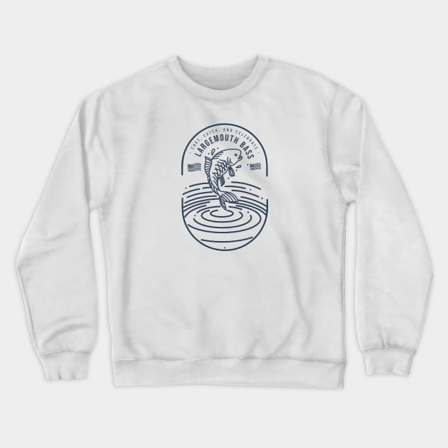 Cast, Catch, and Celebrate: Largemouth Bass Crewneck Sweatshirt by lildoodleTees